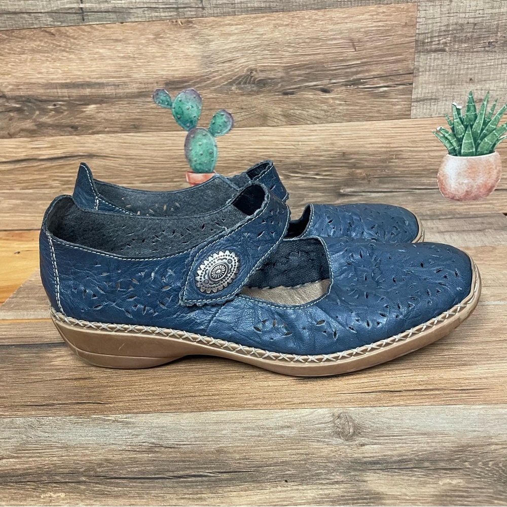 Rieker Doris navy soft leather Mary Jane shoes women’s size 40 US 9